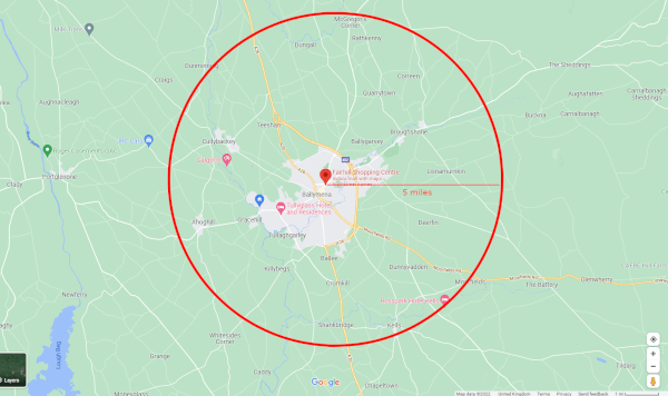 Map view of Radio Cracker FM reach